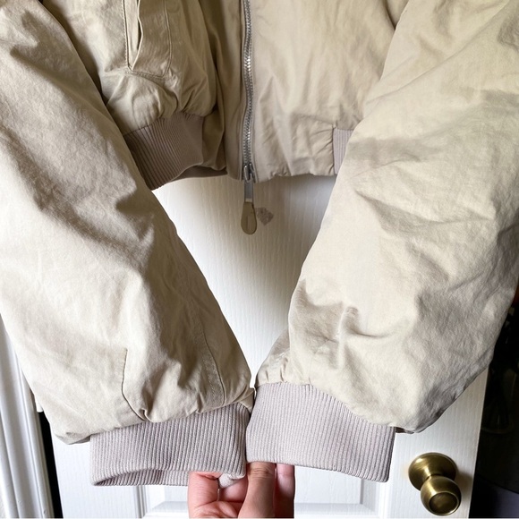 Entire Studios A-4 Bomber Jacket Cotton Canvas Batter Beige Size Small EUC - Picture 3 of 11